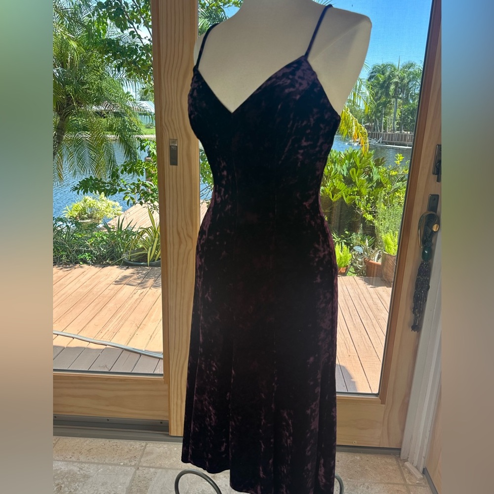 Vince Camuto Eggplant Velvet Midi Dress